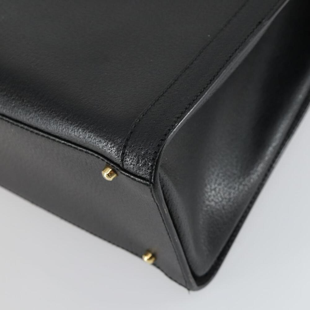 GUCCI Bamboo Hand Bag Leather Black Gold 002 1186 0260 Auth 156902 - Picture 15 of 16